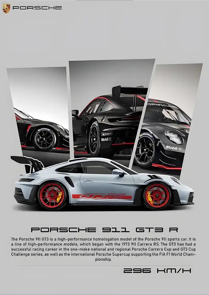 L1919-metalposter-01 متال پوستر طرح ماشین Porsche 911 کد L1919 - Image 1