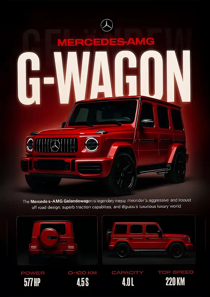 L1924-metalposter-01 متال پوستر طرح ماشین Mercedes Benz G-Wagon کد L1924 - Image 1