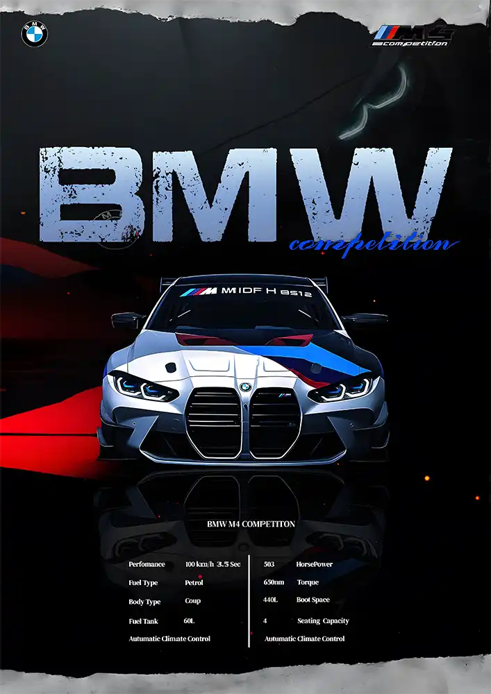 L1931-metalposter-01 متال پوستر طرح ماشین BMW کد L1931 - Image 1