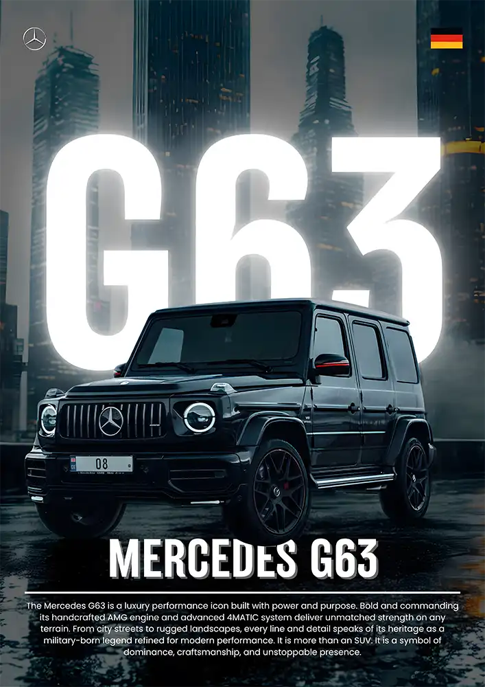 L1933-metalposter-01 متال پوستر طرح ماشین Mercedes Benz G63 کد L1933 - Image 1