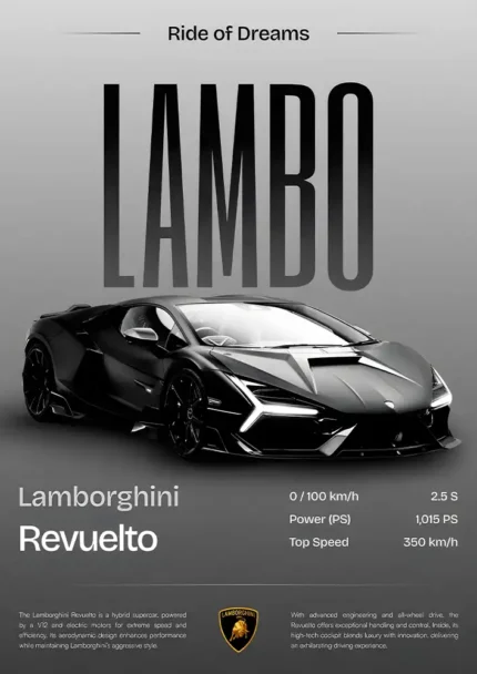 متال پوستر طرح Lamborgini کد L1937