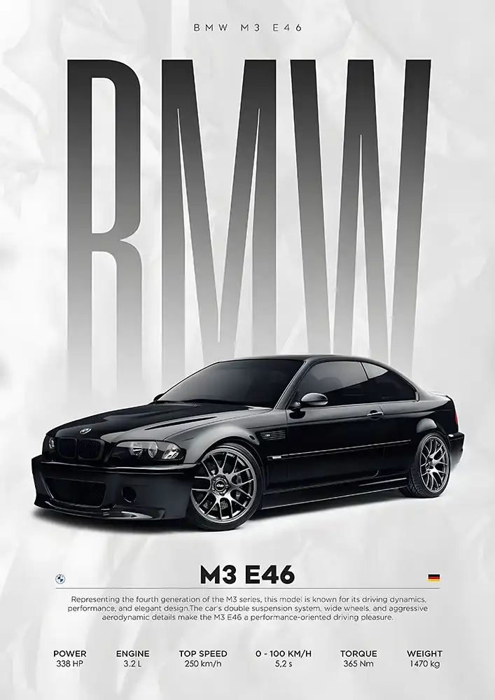 L1942-metalposter-01 متال پوستر طرح ماشین BMW کد L1942 - Image 1
