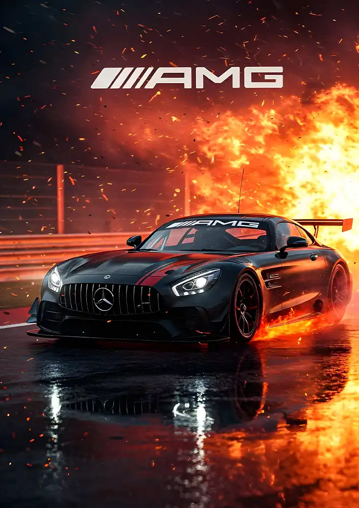 L1943-metalposter-01 متال پوستر طرح ماشین Mercedes Benz کد L1943 - Image 1