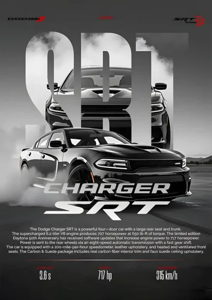 متال پوستر طرح ماشین Dodge Charger SRT کد L1945