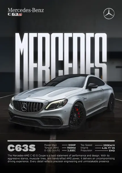 متال پوستر طرح ماشین Mercedes Benz کد L1952