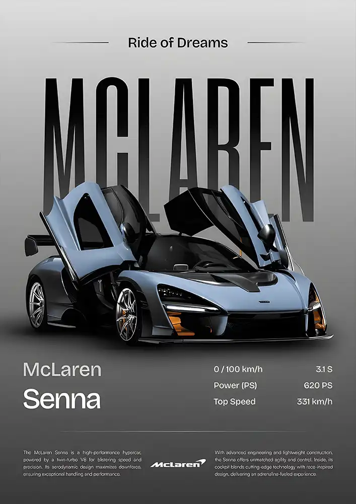 L1955-metalposter-01 متال پوستر طرح ماشین Mclaren کد L1955 - Image 1