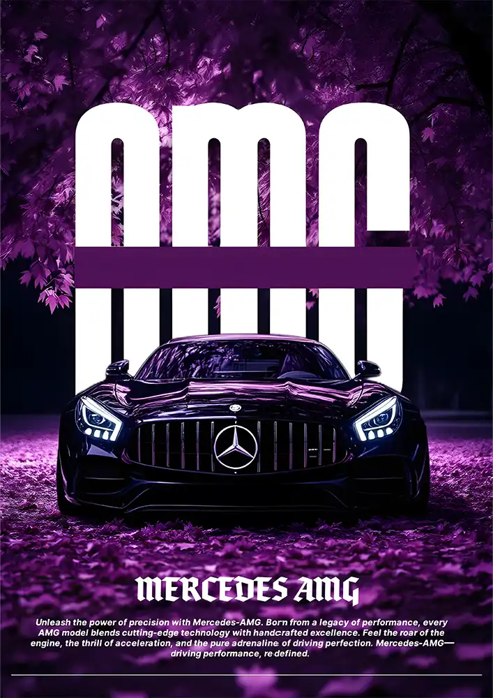 L1959-metalposter-01 متال پوستر طرح ماشین Mercedes Benz AMG کد L1959 - Image 1