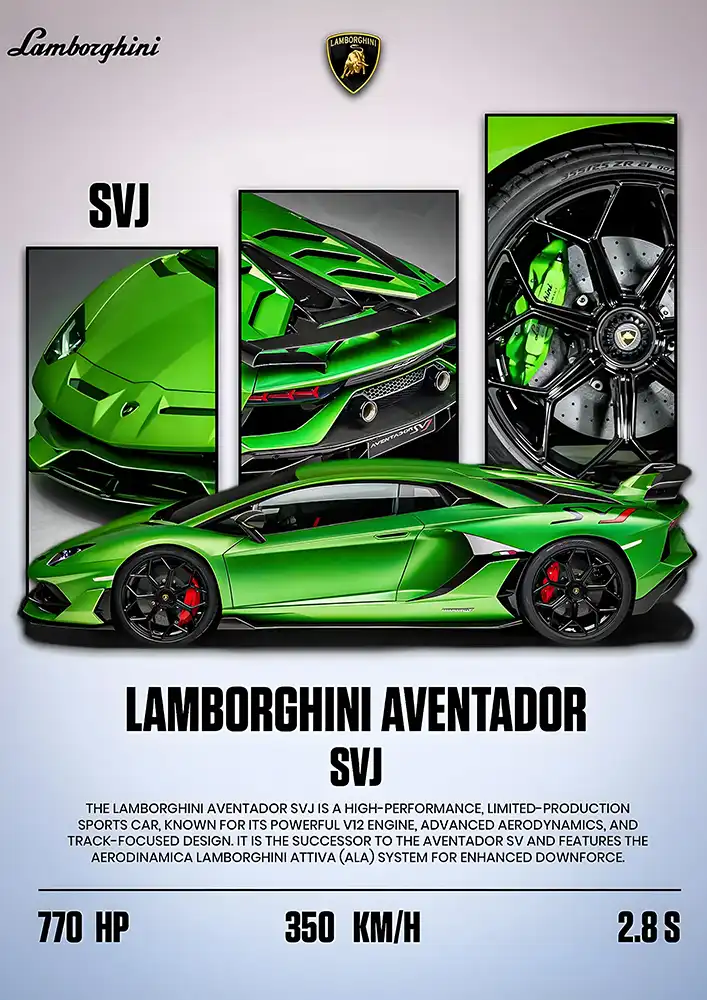 L1960-metalposter-01 متال پوستر طرح ماشین Lamborgini کد L1960 - Image 1
