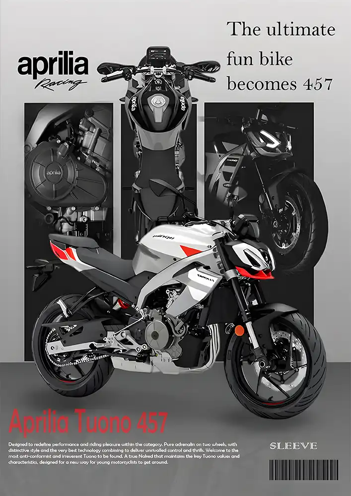 L1977-metalposter-01 متال پوستر موتور طرح Aprilia Tuono کد L1977 - Image 1