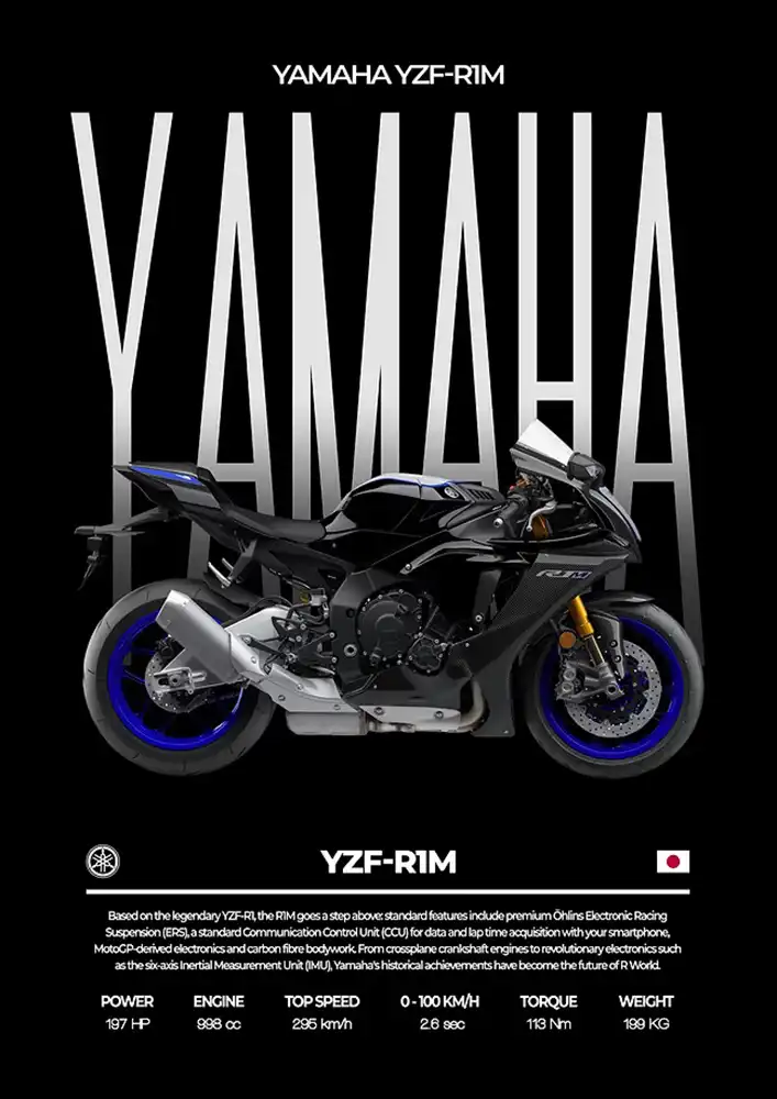 L2001-metalposter-01 متال پوستر موتور طرح YAMAHA YZF-R1M کد L2001 - Image 1