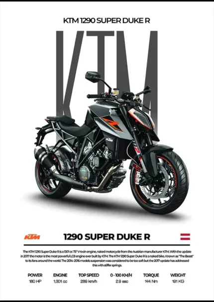 متال پوستر موتور طرح KTM 1290 Super Duke R کد L2071