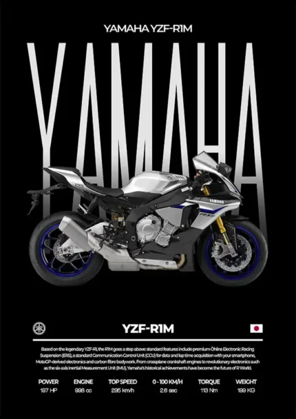 متال پوستر موتور طرح YAMAHA YZF-R1M کد L2085