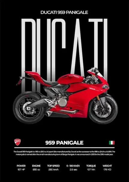 متال پوستر موتور طرح Ducati 959 Panigale کد L2087