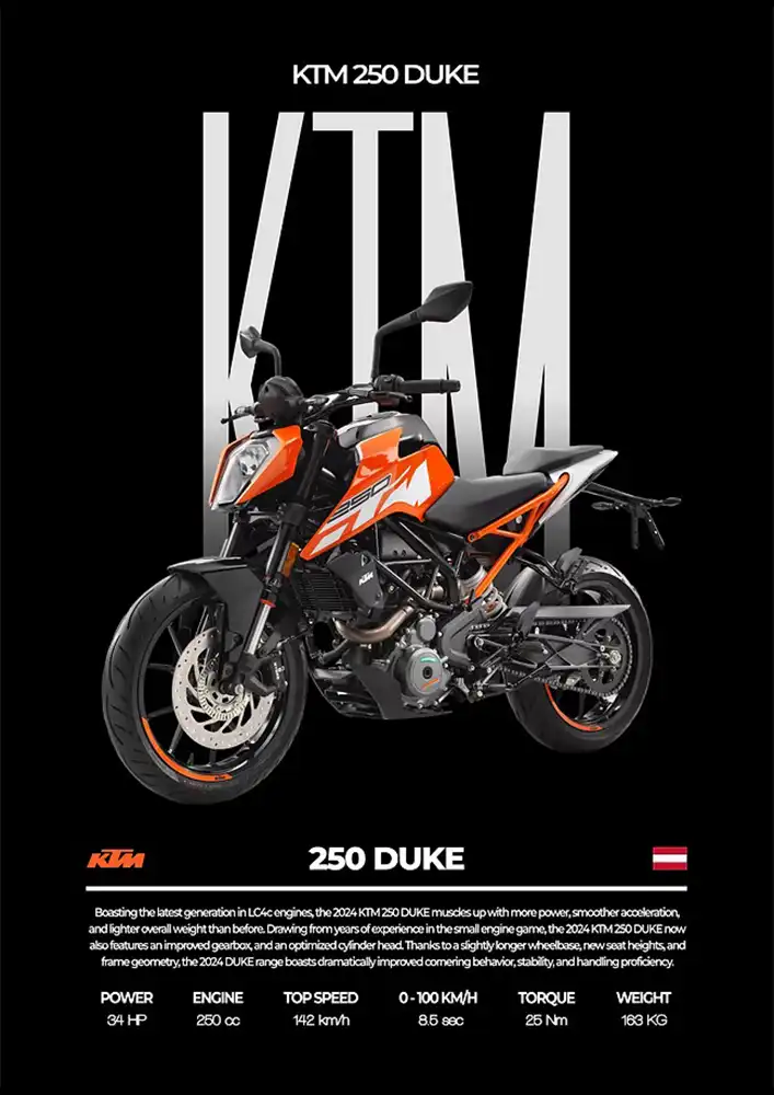 L2117-metalposter-01 متال پوستر موتور طرح KTM 250 Duke کد L2117 - Image 1