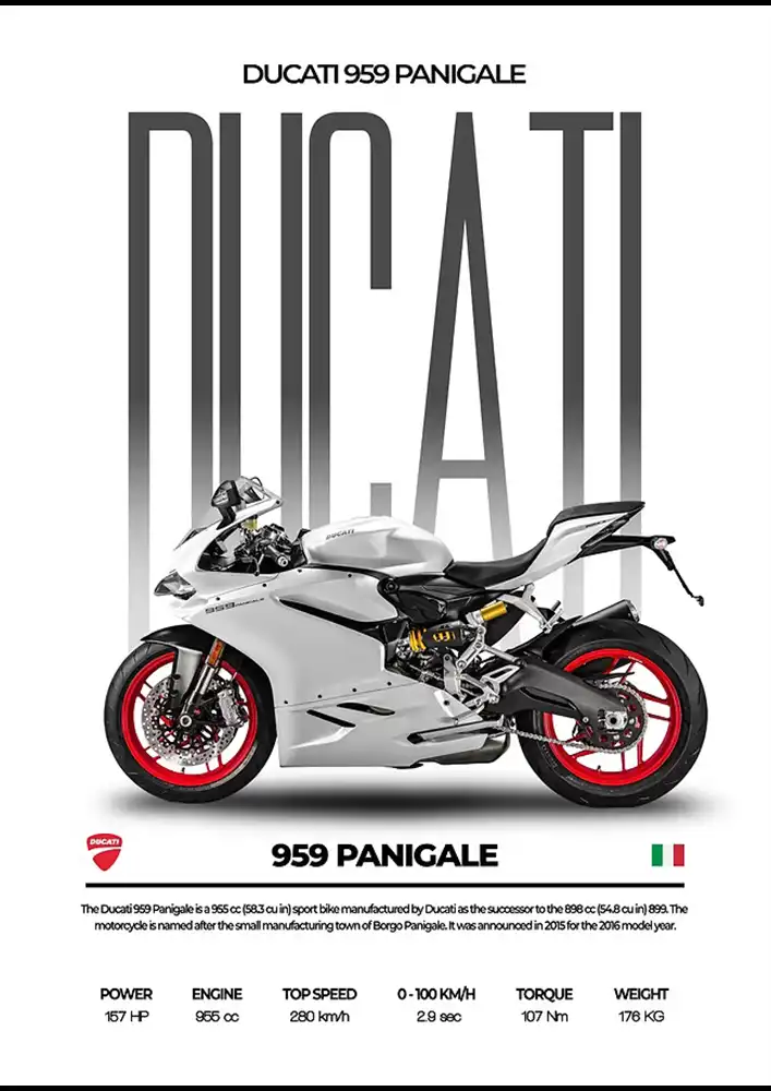 L2248-metalposter-01 متال پوستر موتور طرح Ducati 959 Panigale کد L2248 - Image 1