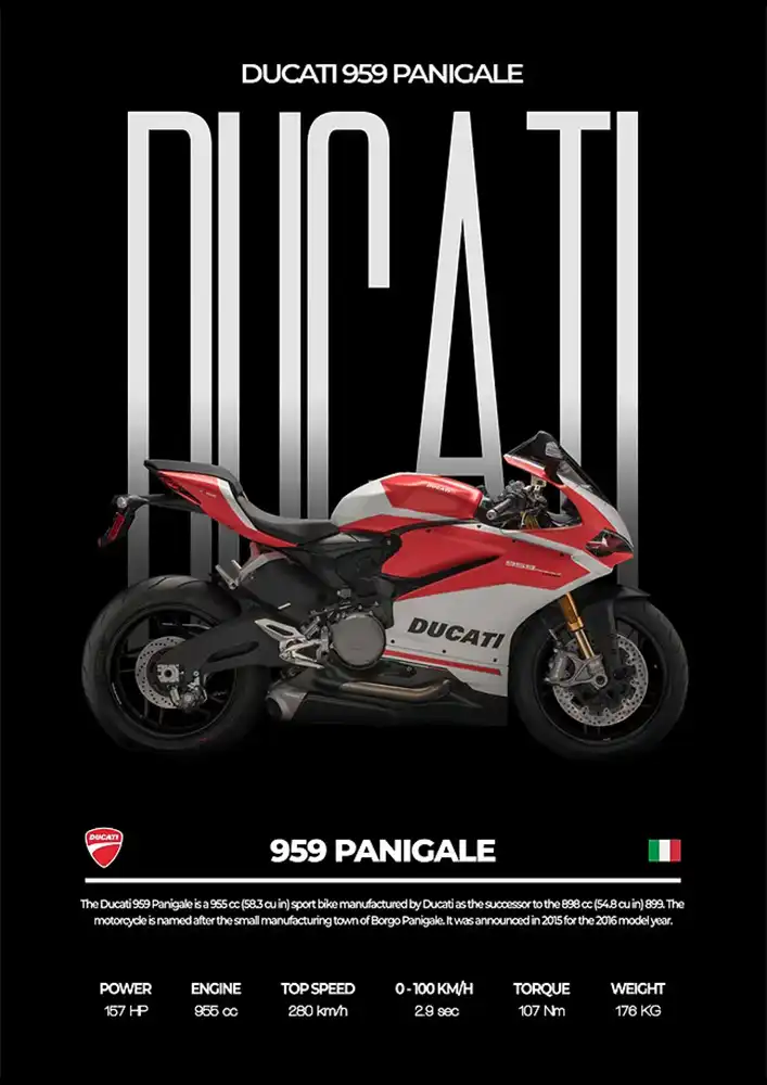 L2251-metalposter-01 متال پوستر موتور طرح Ducati 959 Panigale کد L2251 - Image 1