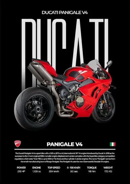 متال پوستر موتور طرح Ducati Panigale V4 کد L2284