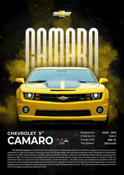 متال پوستر طرح ماشین Chevrolet Camaro کد L2315