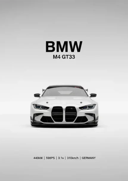 متال پوستر طرح ماشین BMW M4 GT3 کد L2316