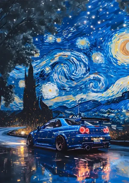 متال پوستر طرح ماشین Nissan Skyline R34 کد L2320
