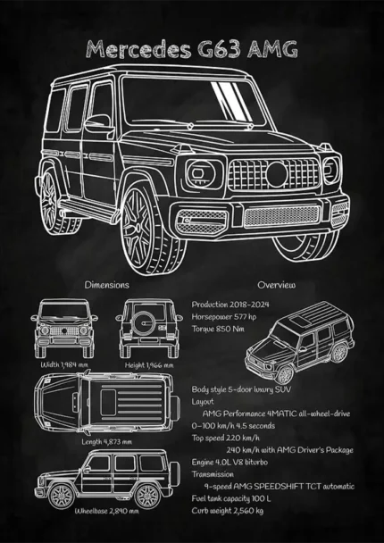 متال پوستر طرح ماشین مرسدس G63 AMG کد L2323