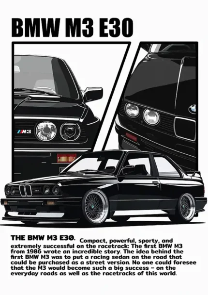متال پوستر طرح ماشین BMW E30 M3 کد L2329