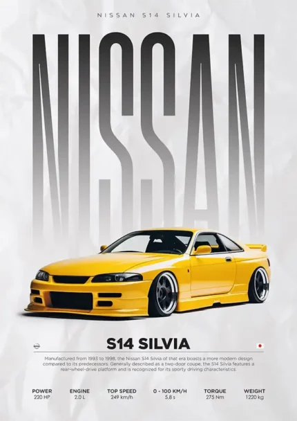 متال پوستر طرح ماشین Nissan S14 Silvia کد L2332