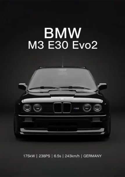 متال پوستر طرح ماشین BMW E30 M3 کد L2342