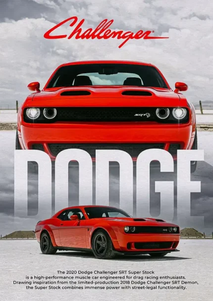 متال پوستر طرح ماشین 2020 Dodge Challenger کد L2346