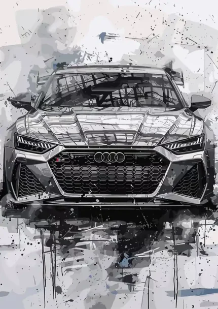 متال پوستر طرح ماشین Audi RS 6 کد L2354