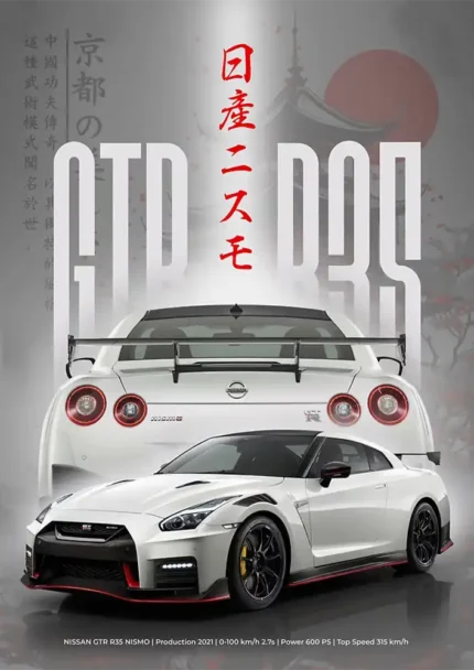 متال پوستر طرح ماشین Nissan GTR-R35 کد L2356