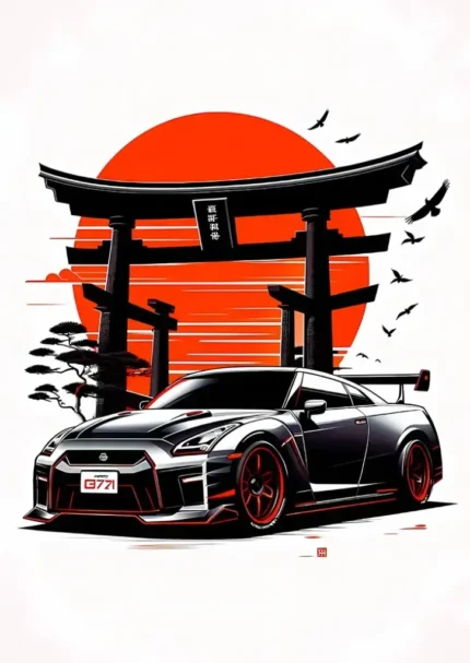 متال پوستر طرح ماشین Nissan GTR کد L2382