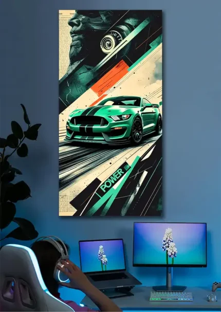 متال پوستر طرح ماشین Ford Mustang کد L8016