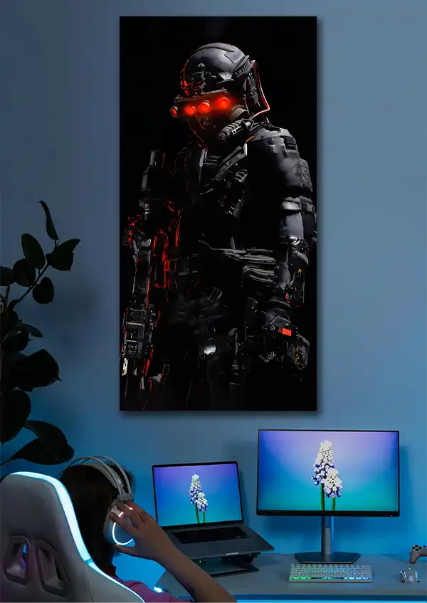 wseo[rjiuweopri متال پوستر طرح Cyber Soldier کد L8012 - Image 1